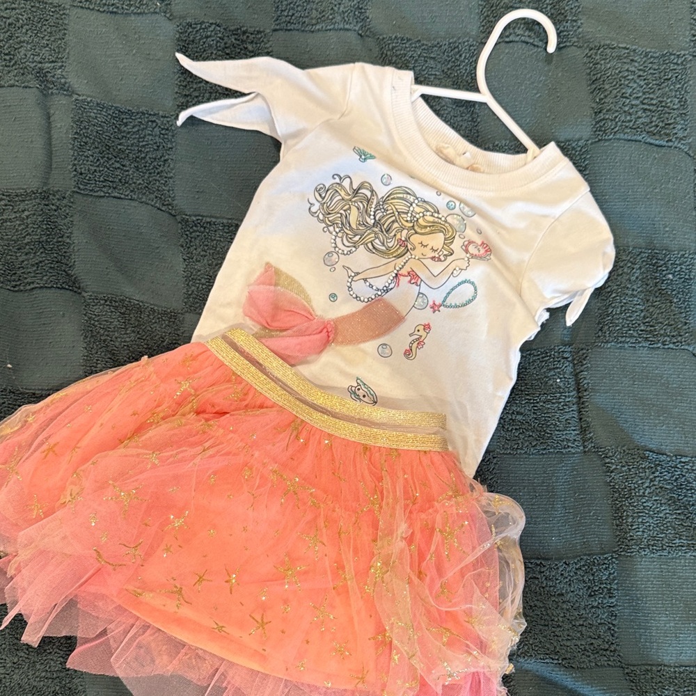 Mermaid Princess Kids outfit- Pink and Gold